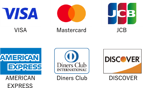 VISA/Mastercard/JCB/AMERICAN EXPRESS/Diners Club/DISCOVER