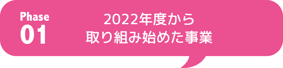 Phase01 2022年度から取り組み始めた事業